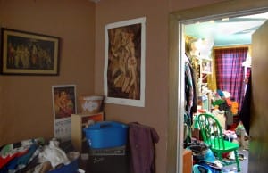 Tan's sewing room in his North End apartment is larger than the room that holds his bed, and far more colorful, too. (Blast staff photo/Adam J. Sell)