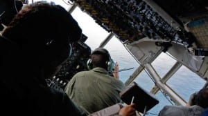 Members of Brazil's Air Force search for debris above the suspected crash site in the Atlantic Ocean Wednesday. Courtesy of AP Photo/Brazil Defence Ministry.