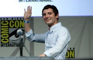 Elijah Wood speaks during a panel discussion for "9"