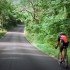 A biker out enjoying the bending roads
