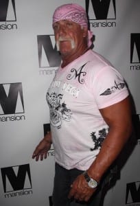 Wrestling legend Hulk Hogan arrives at his daughter's CD release party July 31 in Miami (Media credit/WireImage)