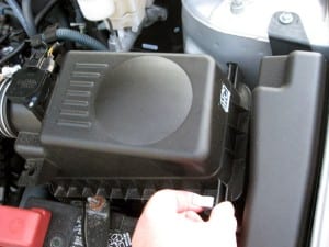 Step 3: Close the air box and replace the clips. (Blast staff photo/John M. Guilfoil)