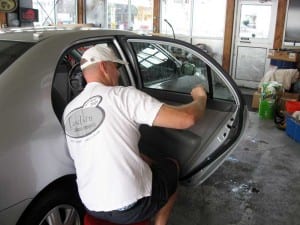 Make sure the window is clean of any dirt or dust before trying to tint. (Blast staff photo/John M. Guilfoil)