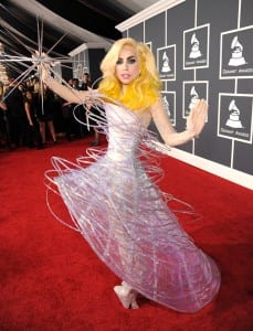 Lady Gaga on the Grammy red carpet