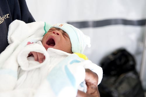A baby boy born in a makeshift hospital after the earthquake A baby boy born in a makeshift hospital after the earthquake