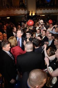 Scott Brown greets supporters (Blast staff photo/Steve Osemwenkhae)