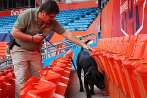 K-9 team from Houston doing a security check
