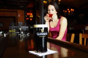 Ali looks lovingly at the Guinness (Blast staff photo/Steve Osemwenkhae)