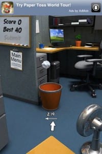 Paper Toss for the iPhone