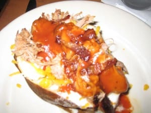 Nick 'n Jim's loaded BBQ baked potato. Yum! (Blast staff photo/Erica Marcus)