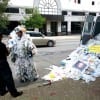 According to the Worldwatch Institute, Americans only recycle 0.6 percent of the 100 billion plastic bags they take home from stores every year; the rest end up in landfills or as litter. Pictured: An anti-plastic bag activist makes a point in Austin, Texas. (Media credit/Ret0dd via Flickr)