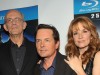 Christopher Lloyd, Michael J. Fox and Lea Thompson walk the red carpet at the Back to the Future cast reunion party on October 25 in New York City in honor of the 25th Anniversary Blu-ray Trilogy release Christopher Lloyd, Michael J. Fox and Lea Thompson walk the red carpet at the Back to the Future cast reunion party on October 25 in New York City in honor of the 25th Anniversary Blu-ray Trilogy release