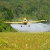 With the vast majority of the world's farms now relying on synthetic chemicals to grow crops and petroleum-derived fuels to drive the engines of production, modern agriculture has become overwhelmingly toxic to the atmosphere and is hastening global warming. Pictured: a crop duster in Tennessee. (Media credit/Roger Smith via Flickr)