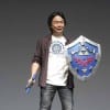 Nintendo's Shigeru Miyamoto takes the stage at today's press breifing (Photo courtesy of Game Set Watch)