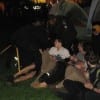 Protesters link arms as police approach (Blast Staff photo/John Stephen Dwyer)