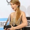 Taylor Swift, winner of Artist of the Year, Favorite Country Album and Favorite Country Female Artist Awards, poses in the press room at the 2011 American Music Awards held at Nokia Theatre L.A. LIVE on November 20 (Jason Merritt/Getty Images via WireImage) Taylor Swift, winner of Artist of the Year, Favorite Country Album and Favorite Country Female Artist Awards, poses in the press room at the 2011 American Music Awards held at Nokia Theatre L.A. LIVE on November 20 (Jason Merritt/Getty Images via WireImage)