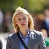 Carrie (Claire Danes) on the lookout for a terrorist threat in a public park