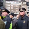 Captain Bernard O'Rourke (right), a frequent presence at Occupy Boston events, displayed stern demeanor on Monday when occupiers attempted to bring a winter-proof tent into Dewey Square. (Blast Staff photo/John Stephen Dwyer) Captain Bernard O'Rourke (right), a frequent presence at Occupy Boston events, displayed stern demeanor on Monday when occupiers attempted to bring a winter-proof tent into Dewey Square. (Blast Staff photo/John Stephen Dwyer)