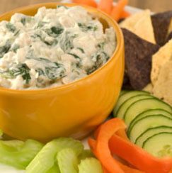 Creamy spinach and hearts of palm dip