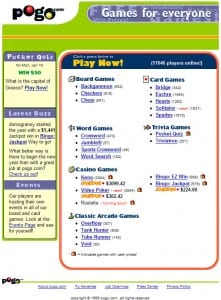 Pogo's homepage has come a long way in 10 years