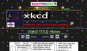 The author of our favorite webcomic xkcd redesigned his homepage today as a tribute to the passing of Geocities.