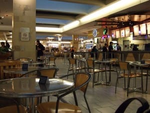 You'd be surprised what you can find for free in a food court, like the one in the Prudential Center in Boston. (Media credit/seahills1/Flickr) You'd be surprised what you can find for free in a food court, like the one in the Prudential Center in Boston. (Media credit/seahills1/Flickr)
