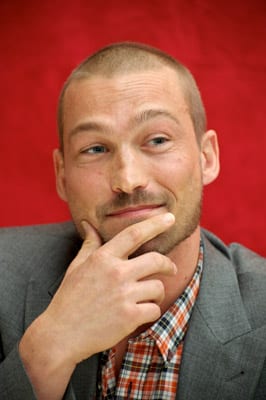 Andy Whitfield at the Spartacus: Blood and Sand Press Conference at The Four Seasons Hotel on July 21 in Beverly Hills, California. (WireImage) 