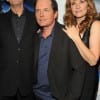 Christopher Lloyd, Michael J. Fox and Lea Thompson walk the red carpet at the Back to the Future cast reunion party on October 25 in New York City in honor of the 25th Anniversary Blu-ray Trilogy release