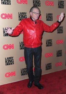 Larry King arrives at CNN's "Larry King Live" final broadcast party at Spago restaurant on December 16 in Beverly Hills (WireImage)