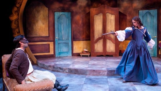 Ro'ee Levi as William Scott and Stacy Fisher as Aphra Behn in "Or,"