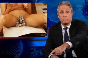 Jon Stewart ruffles the feathers of Christians, and Delta Air Lines with this doctored image.