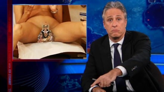 Jon Stewart ruffles the feathers of Christians, and Delta Air Lines with this doctored image.