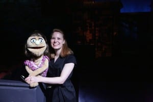 A photo of Spyres with the Kate Monster Muppet (Media credit/Courtesy of Henry Lussier)