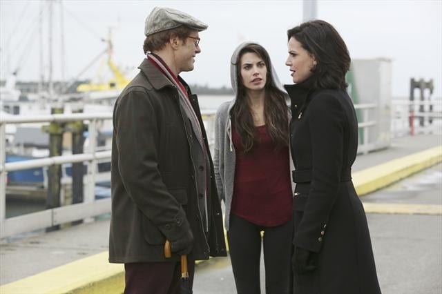 Red (Meghan Ory) hears the end of a heated discussion between Archie (Raphael Sbarge) and Regina (Lana Parrilla) 