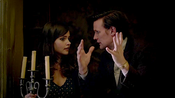 Clara (Jenna Louise-Coleman) and the Doctor (Matt Smith) go looking for a ghost. 
